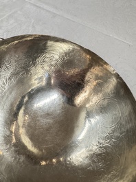 A fine Vietnamese silver saucer and handled bowl, Lei 雷 mark, 19th C.