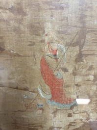 Chinese school: four paintings with Buddhist narratives, ink and colour on silk, Qing