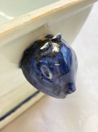 A Chinese blue and white 'Buddhist Lion' tureen and cover, Qianlong