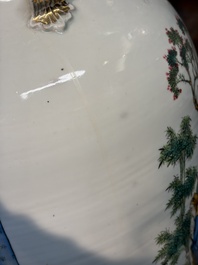 A pair of massive Chinese famille rose 'Ren Lun Zhi Zhi 人倫之至' and 'Xiao Gan Dong Tian 孝感動天' vases, signed Pan Zhaotang 潘肇唐, dated 1919
