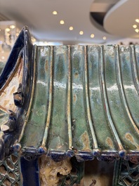 A large and fine Chinese polychrome-glazed Shiwan stoneware group of immortals, 19th C.