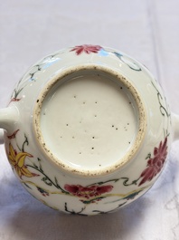 A Chinese famille rose 'Ta Xue Xun Mei 踏雪尋梅' teapot and cover, Yongzheng/Qianlong