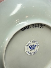 A pair of Chinese blue and white 'Ca Mau' shipwreck cups and saucers, Yongzheng
