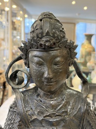 A Chinese bronze model of Weituo, Ming