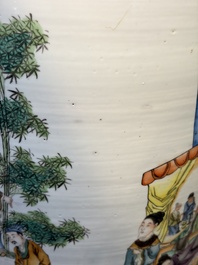 A pair of massive Chinese famille rose 'Ren Lun Zhi Zhi 人倫之至' and 'Xiao Gan Dong Tian 孝感動天' vases, signed Pan Zhaotang 潘肇唐, dated 1919