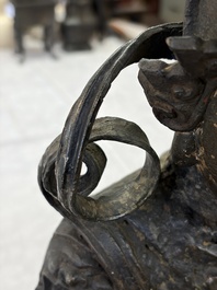 A Chinese bronze model of Weituo, Ming