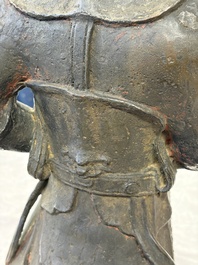 A Chinese bronze model of Weituo, Ming