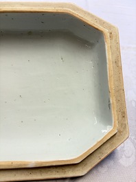 A Chinese blue and white 'Buddhist Lion' tureen and cover, Qianlong