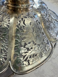 A Chinese silver 'Dragons and Bamboo' basket, Hung Chong 安昌 mark, 19/20th C.