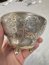 An Ottoman parcel-gilt silver cup and saucer, Turkey, first quarter 20th C.