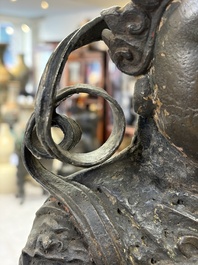 A Chinese bronze model of Weituo, Ming