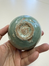 A fine Korean celadon tea bowl with its original stand, Goryeo, 12th C.