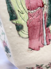 A pair of Chinese famille rose 'Wu Shuang Pu' vases, 19th C.