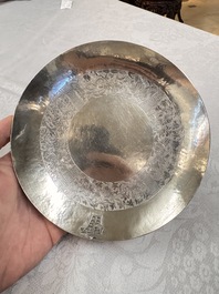 A fine Vietnamese silver saucer and handled bowl, Lei 雷 mark, 19th C.