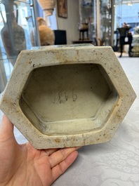 A Chinese Qianjiang cai hexagonal 'Figural' and 'Rooster' vase, signed Gao Hengsheng 高恆生, dated 1897