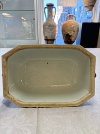 A Chinese blue and white 'Buddhist Lion' tureen and cover, Qianlong
