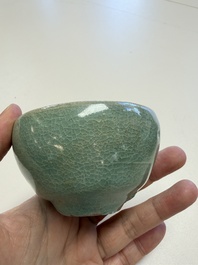 A fine Korean celadon tea bowl with its original stand, Goryeo, 12th C.