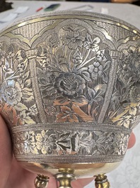 An Ottoman parcel-gilt silver cup and saucer, Turkey, first quarter 20th C.