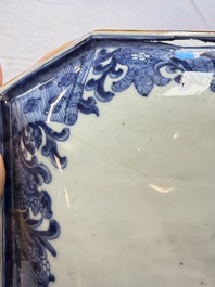 A Chinese blue and white 'Buddhist Lion' tureen and cover, Qianlong