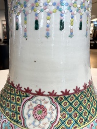 A Chinese famille rose 'Warriors' vase, Xuande mark, 19th C.