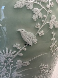 A Chinese slib-decorated celadon-ground garden seat, 19th C.