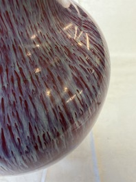 A Chinese flamb&eacute;-glazed vase, Qianlong mark, 19th C.