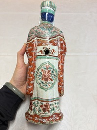 A rare Chinese wucai figure of a dignitary, late Ming/Transitional period