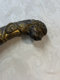 An Austrian gilt court sabre with Nemean lion-head hilt, signed Fischer, 19th C.