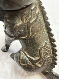 A Chinese bronze 'Qilin' censer, Ming