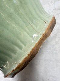A fine large Chinese Longquan celadon 'Floral' jar, Ming
