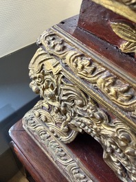 An exceptional Vietnamese gilt-lacquered wood and ivory 'Dragon and Phoenix' throne-shaped altar, 18/19th C.