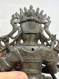 A Chinese bronze figure of Bodhisattva, Ming