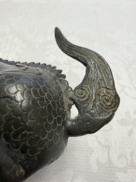 A Chinese bronze 'Qilin' censer, Ming