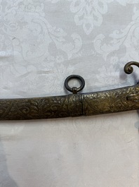 An Austrian gilt court sabre with Nemean lion-head hilt, signed Fischer, 19th C.