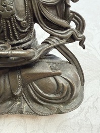 A Chinese bronze figure of Bodhisattva, Ming