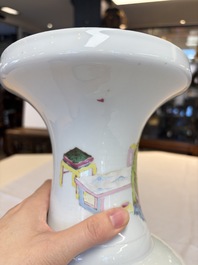 A fine Chinese famille rose vase with figural design, Yongzheng