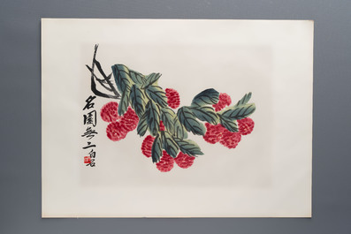 'Gravures sur Bois de la Chine Nouvelle': 40 woodcuts, dated 1956, and 'Baishi Lao Ren Hua Ce': 7 woodblock prints after Qi Baishi, Rong Bao Zhai 荣宝斋 studio, 20th C.