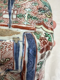 A rare Chinese wucai figure of a dignitary, late Ming/Transitional period