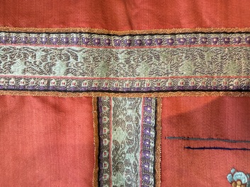 A large and fine Chinese embroidered silk 'Xi Wang Mu and Immortals' panel, 19th C.