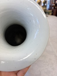 A Chinese blue, white and copper-red 'Deer' vase, 19th C.