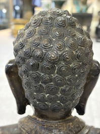 A Chinese bronze figure of Buddha, Ming