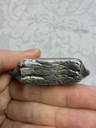 Two Chinese silver "Pai Fang 牌坊" sycee ingots, Yunnan mint, Zhang Tongchang 張同昌 and Chen Yuanchang 陳元昌 marks, 19th C.
