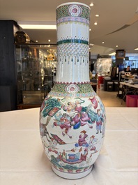 A Chinese famille rose 'Warriors' vase, Xuande mark, 19th C.