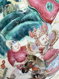A Chinese famille rose 'Warriors' vase, Xuande mark, 19th C.