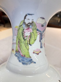 A fine Chinese famille rose vase with figural design, Yongzheng