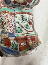 A rare Chinese wucai figure of a dignitary, late Ming/Transitional period