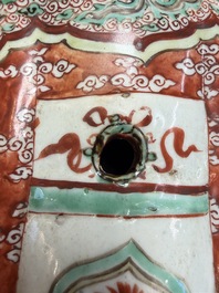 A rare Chinese wucai figure of a dignitary, late Ming/Transitional period