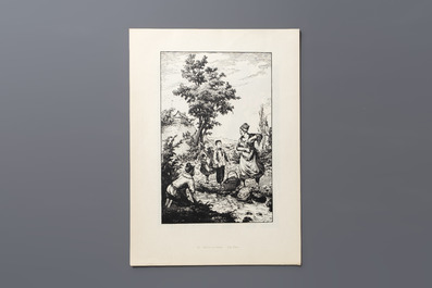 'Gravures sur Bois de la Chine Nouvelle': 40 woodcuts, dated 1956, and 'Baishi Lao Ren Hua Ce': 7 woodblock prints after Qi Baishi, Rong Bao Zhai 荣宝斋 studio, 20th C.