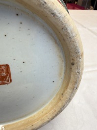 A Chinese famille rose 'Warriors' vase, Xuande mark, 19th C.