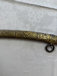 An Austrian gilt court sabre with Nemean lion-head hilt, signed Fischer, 19th C.